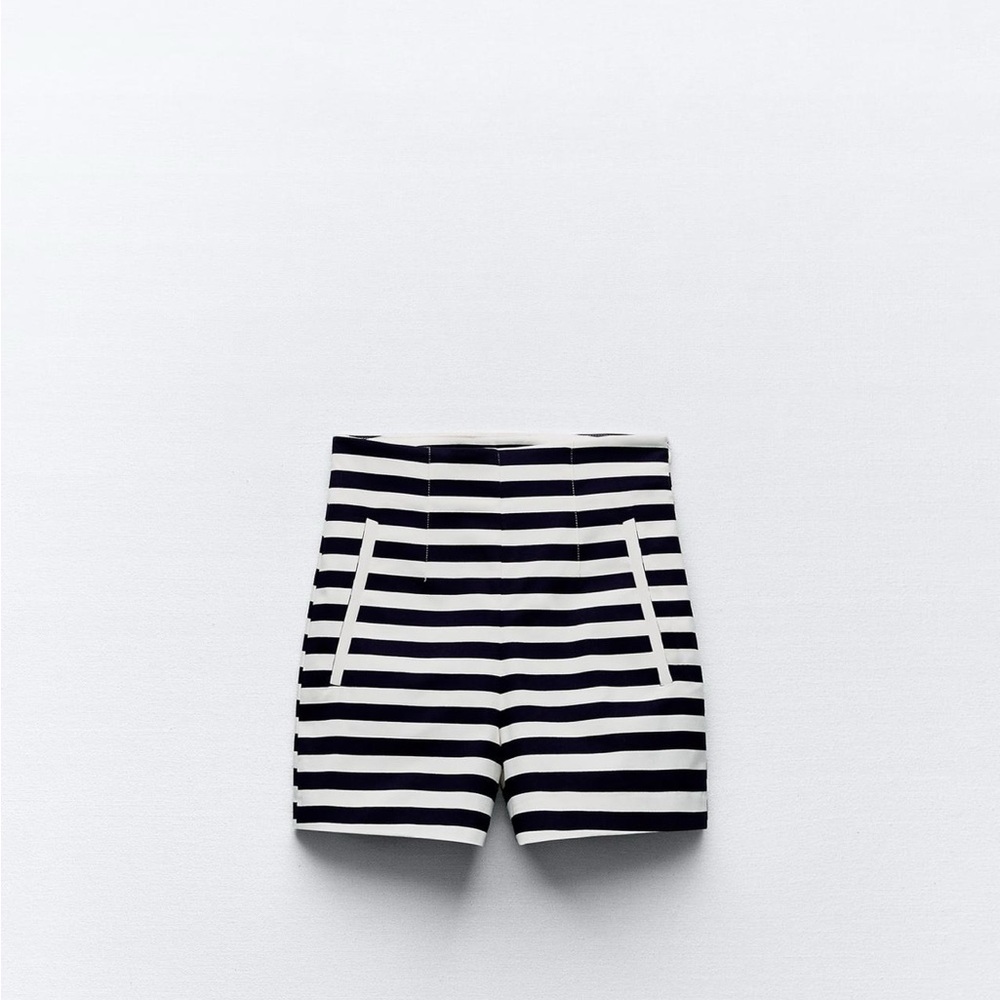 Zara Stripe High Waisted Shorts